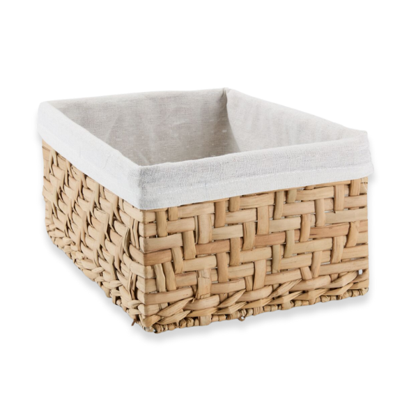 Pletena košara s tkanino, natur