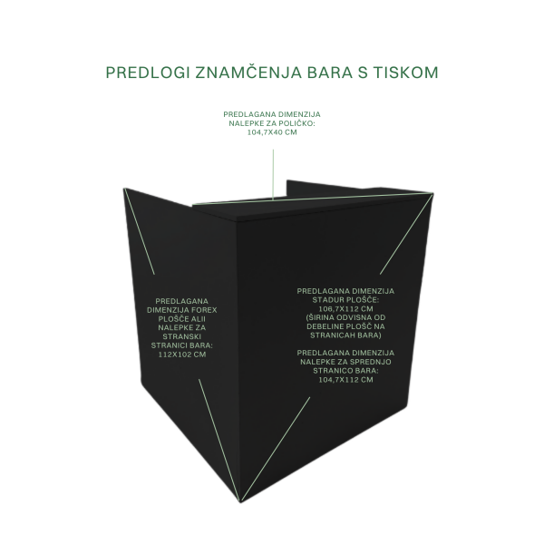 Bar - Cube, 1m, black