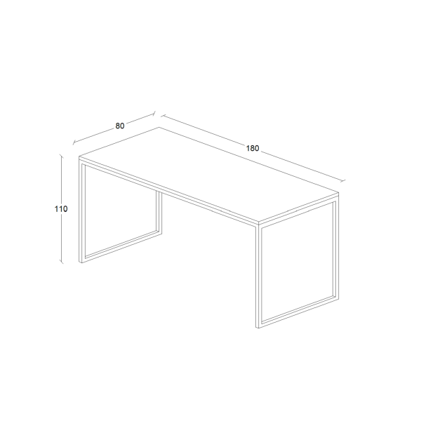 Miza barska Slim 180, črna