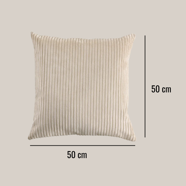 Decorative Cushion 50, Velvet, textured, Beige