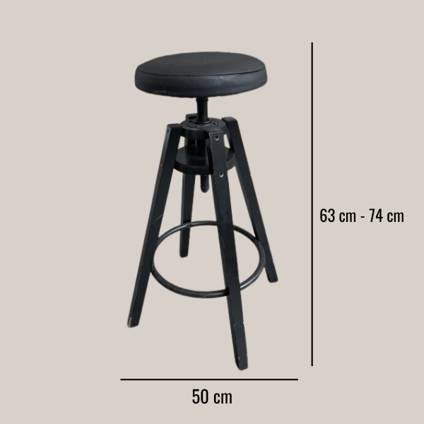 Stol barski Spin, črn
