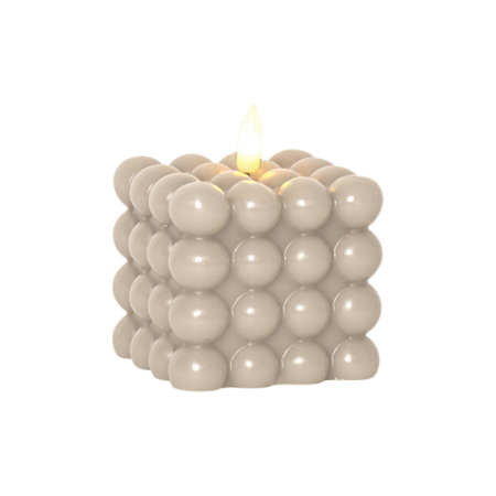 Baterijska sveča Bubble 10, Bež