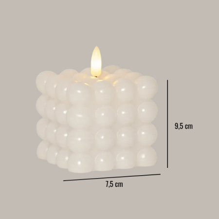 Baterijska sveča Bubble 10, Bela