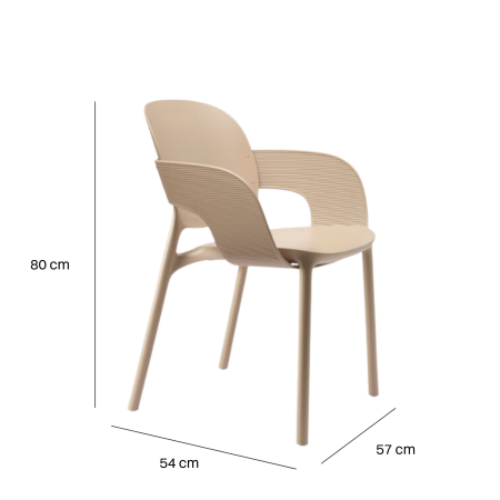 Chair - Natur, beige with armrests