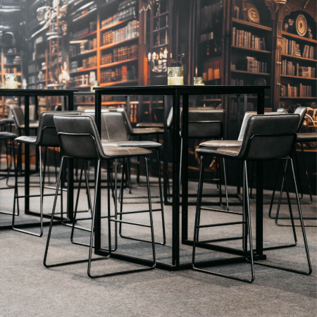 Miza barska Slim 80, črna