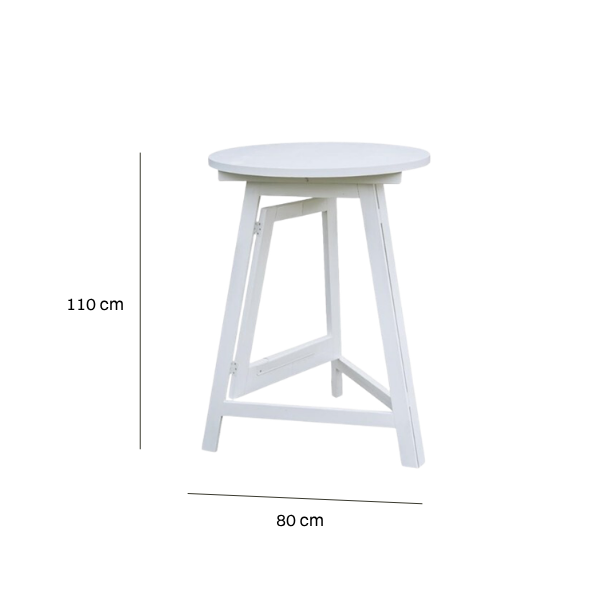 Bar Table - Wood 80 White
