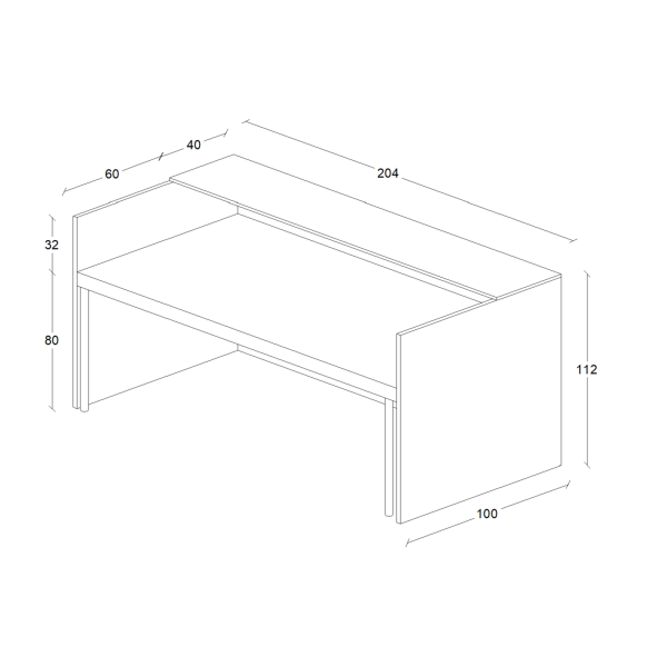 Bar Cube, 2m, črn