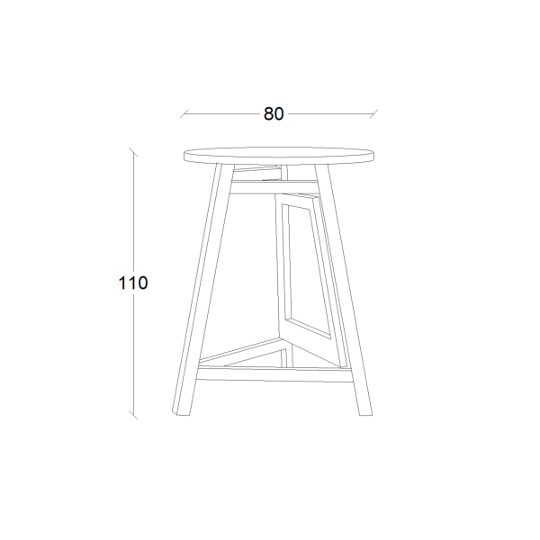 Bar Table - Wood 80 Brown