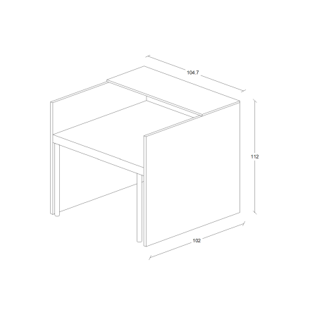 Bar Cube, 1m, črn