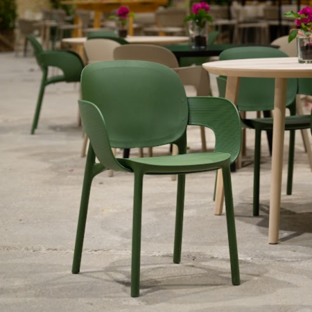 Chair - Forest, green with armrests