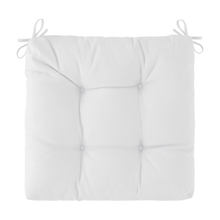 Chair pad with ribbons 40, White