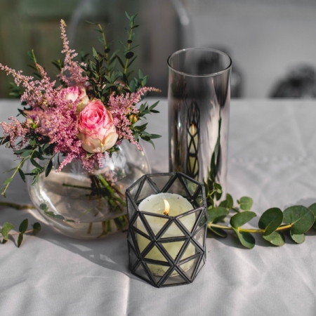 Candle holder - Geo, steel