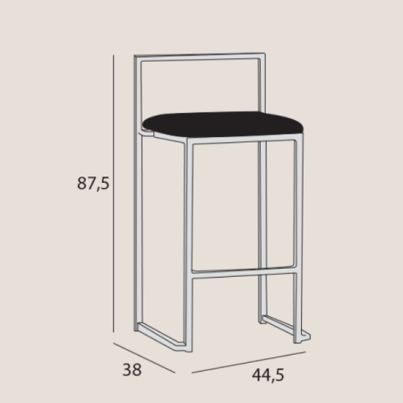 Bar chair - Cube, black