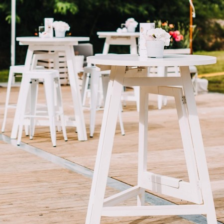 Bar Table - Wood 80 White