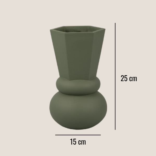 Vase - Geo 3, green