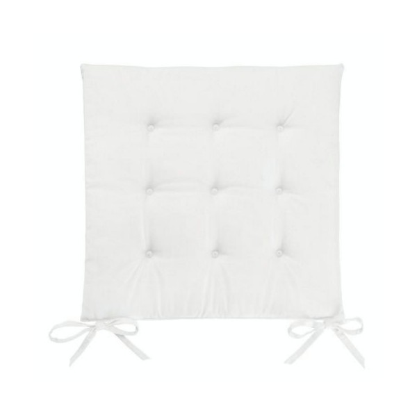 Chair pad with ribbons 40, White