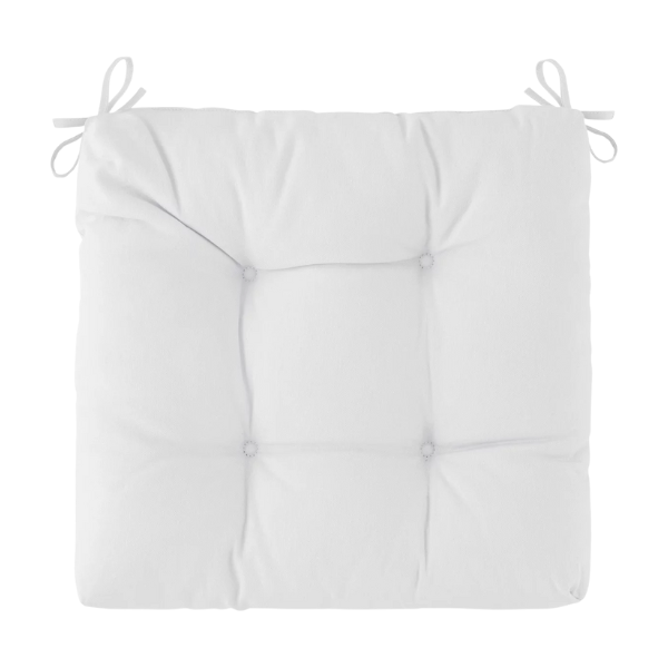 Chair pad with ribbons 40, White