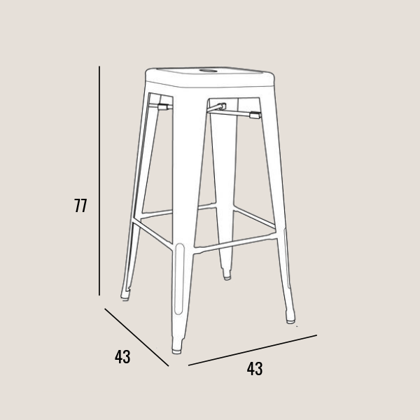 Bar chair - Tolix, white