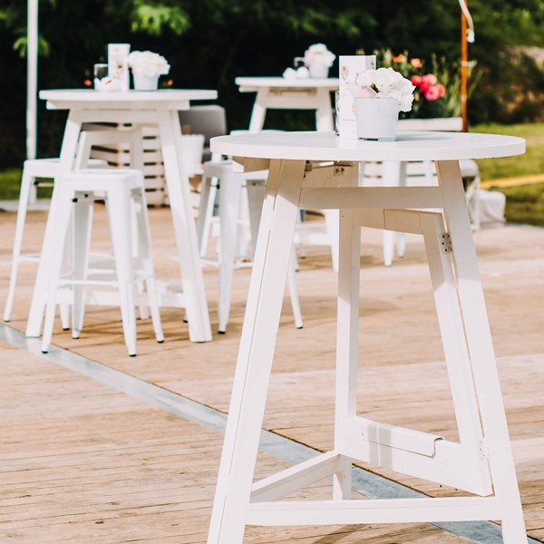 Bar Table - Wood 80 White